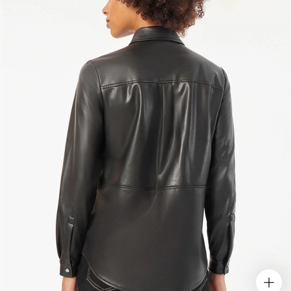 Vegan Leather Snap-Front Utility Shirt Jomes New York - Picture 2 of 5